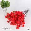 Flores decorativas 1 PC Decoración del hogar flexible Rama de la flor de durazno