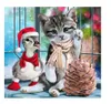 3d kits complets peinture en diamant carré caricaturé de chat de Noël 5d bricolage diamant broderie décoration intérieure enfants cadeau 5000804