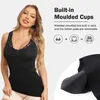 Frauen Shaper Plus Size Women Cami mit eingebauten BH -Shapewear -Tanktoper -Bauchkontrolle Camisol Schnürung Schlampe Kompression Unterhemd Shaper Y240429