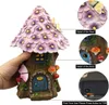 Fairy Garden House Solar Outdoor Status Light Up Chample Figurines Porations de pelouse pour les fées de la cour pour la maison miniature 240429