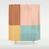 Modern Minimalist Shower Curtain Geometric Colorful Striped Line Pattern Home Polyester Printed Bathroom Decor Set 240429