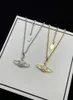 Modemerk ontwerper hanger kettingen brief chokers vrouwen sieraden metalen parel ketting cjeweler viviane westwood voor vrouwenketen 1165es