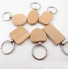 6Designs Blank Wooden Key Chain Rectangle Heart Round DIY CARVING Keyring Wood Keychain Tags Gifts6130847