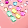 Bouteilles de rangement Nuolux 5 Feuilles auto-adhésives acryliques cristallins bijoux gemmes autocollants couleurs assorties diverses formes (multicolore