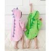 Handtücher Roben Hoodie mit Krallen Dinosaurier Regen Cape Hoodie Kinderbad Handtuch Kinderkinder Beach Handtuch Baby Bad Towell2404