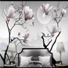 Hele3d Po Wallpaper Custom 3d Wall Murals Wallpaper Nieuwe Chinese magnolia Flower vogelwand Decoratief schilderij Wallpaper F9795212