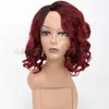 Fiber Curly Wig Inner Womens Hair Chemical Wig Rose Red Net Kort huvudbonader