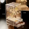 Brincos da moda Caixa de jóias Caixas de armazenamento de acrílico transparente Exibir caixa de organizador de plástico 240430