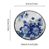 Tacki herbaty ceramiczna mata mata anty-scalding retro ręcznie robiona niebiesko-biała porcelanowa pułapka herbaciarnia