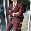 Hochwertige Herrenanpassungs -Weste -Hosen Mode Allinone Koreanische Version des hübschen Slimfit Wedding 3piece Set 240430