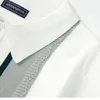 Polos maschile 2024 Primavera ed estate Pollo Pullover Pullover Stripe Single Contrasto Short Short Short Shirt Mastichi
