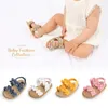 Sandalet Yeni doğan kız bebek sandalet sevimli yaz yumuşak taban düz prenses ayakkabıları bebek anti -slip ilk adım walkerl240429
