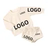 Kleidungsstücke Little Kids Jungen Mädchen maßgeschneiderte Sweatshirt Top Elastic Jogger Shorts Kleinkind Langarm personalisierten Loose Tracksuit