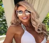 2021 Nouvelles lunettes de soleil de perle de luxe Femmes Designer de marque surdimensionnée Square Sun Sundes Ladies Fashion Shades4330822