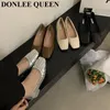 Повседневная обувь роскошные балетные балеты Lolita Women 2024 Женская квадратная обувь Осенняя мода неглубокая женская балера Лофер