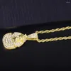 Hänghalsband bling egyptisk farao halsband med 4 mm bred repkedja stilfulla smycken hiphop för män och kvinnor gåva