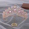 Diadration Barock Luxus Elegante Königin Prinzessin Tiara Kronen Purpur Pink AB Crystal Tiara für Frauen Hochzeit Kopfschmuck Haar Schmuck