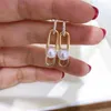 ファッションシンプルなttifeeny earrings汎用性のある新製品yang mi同じスタイルペーパークリップパールと