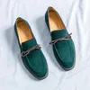Swobodne buty sprzedające męskie mokasyny Europe America zamszowe płaskie miękkie podeszwy wygodne zielone park spacery bezpłatna dostawa