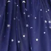 Sweet Girls Party Night Robe Starry Gradient Long Short Mancheve Princesse Bubble Fashion Robe Childrens Clothes Girls Robes 240507