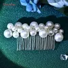 Copricapi YouLapan Bride White Color Hair Pearl Pettle Elegant Full Wedding Heads Girl Ornaments HP641