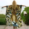 Bikini COPERVUPS SEXY Tiger Pattern Stampa Kimono Abe Plage Swimsuit Copertura Boho Shee Long Dress 240419