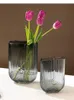 Vases transparentes en verre en U Vase Vase à rayures Modèles à rayures Araseau de floraison Hydroponie Accessoires de mariage Décoration de la maison moderne