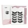 Magnetische Wimpern 5 Paare natürliche lange magnetische Eyeliner Magnetische falsche Wimpern rosa Pinzette Set Make -up Set Set Eyelash Extension4163616