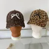 Ball Caps Korean Version Retro Y2k Leopard Print Bow Baseball Cap Women's Spring And Summer Grinding Holes Old Adjustable Sports Hat