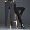 レディースパンツファッション冬のラムカシミアレギンスパンツ女性ベルベット厚い長いオフィスレーディコットンウォームカジュアルソフトズボン29636