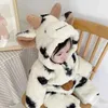 Baby Winter Super Cute Cow Thicked Out Oute Piece Romper Cute Born Warm Lamb Wool Chugging Clothes 240428