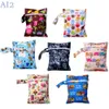 Luierzakken 16*20 cm mama tas babyluierzak 2024 Waterdichte doek Nappy opberg natte zakken pul afdruk