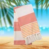 Randgarnfärgad strandhandduk Cotton Tassel Bath Handdukstrand sjal Luxury Handdukar stora 240422