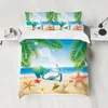 Beddengoed stelt stranden in Hawaii 3D -geprinte melkfluweel ingesteld dekbedoverdeksels kussensloop kussenslopen dekbed quilt cover (US/EU/AU/AU -maten)