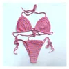 Mulheres de banho feminina Mulheres 2024 Purplish and Pink Bikini Sets