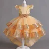 Meisjesjurken Baby Girls Flower Bruidsmeisje Pailletten Tradende trouwjurk Princess Kinderen Jurk Pageant Kerstjurken Kleding Vestidos