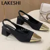Casual Shoes Lakeshi Women Flats Sandaler Fashion Metal Design Low Heels Spring Summer Office Dress Party Black Pointed Toe Mules