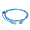 Tüm Bakır 0.3/0.5/1/1.5/3/5/10 metre Şeffaf Mavi USB Uzantı Veri Kablosu USB2.0 Erkek ila Kadın