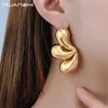 Boucles d'oreilles étalon Huanzhi Géométrique Drop chute de fleur de fleur d'oreille Gold Couleur de grande fête vintage bijoux quotidien pour les femmes 2024 tendance