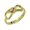 Uonney Drop Hersteller gravierter Engel Wings Infinity Ring Geburtssteine Name Ring für Mutter Mädchen Frauen Schmuck 240415