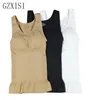 Gzxisi vrouwen draadloze cami tank top slank body shaper bra vest camisole verwijderbare kussens afslanke shapewear taille trainer corset 20129116433
