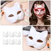 6pcs masque chat mascarade vierge masques blancs animaux vides face femme bricolage halloween cosplay fête gamin femme therian loup costumes 240430