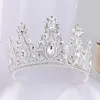 Tiaras Baroque Big Ab Crystal Tiara Crown Wedding Sward Party Hair Dewelry Vintage Queen Bridal Bride Accessories