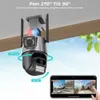 Caméra WiFi Besder 8MP PTZ avec vision nocturne de couleur à double écran 4MP Sécurité IP Camera CCTV CAME CAME ICSEE Application 240430