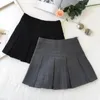 Fashion A Line Women Pleated Skirt High Waist Zipper Grey Student Mini Skirt JK Summer Black Ladies Suit Skirt 240415