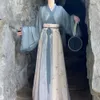 Ethnic Clothing WeiJin Dynasty Hanfu Dress Set Female Chinese Style Elegant Long Robe Vintage Traditional Cosplay Clothing Suit Han Fu for Women