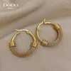 Hoop oorbellen Dodohao Chunky roestvrijstalen ronde cirkel voor vrouwen dikke geometrische huggie rock punk gouden kleur sieraden
