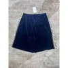 New Casa Blanca 24SS Designer algodão shorts de cordão de punho solto e mulheres unissex letra xadrez de colorido letra gráfica impressão casual calça esportiva de verão Casablanc