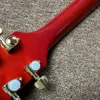 Nowa wysokiej jakości miód gitara elektryczna z żółtym wiązaniem i logo złotą gitarą sprzętową do szybkiego transportu