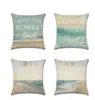 Cushiondecorative Pillow Beach Theme Series Linen Cushion Cover Decorativa Paisagem do mar Passagem de 4545cm Case2287071